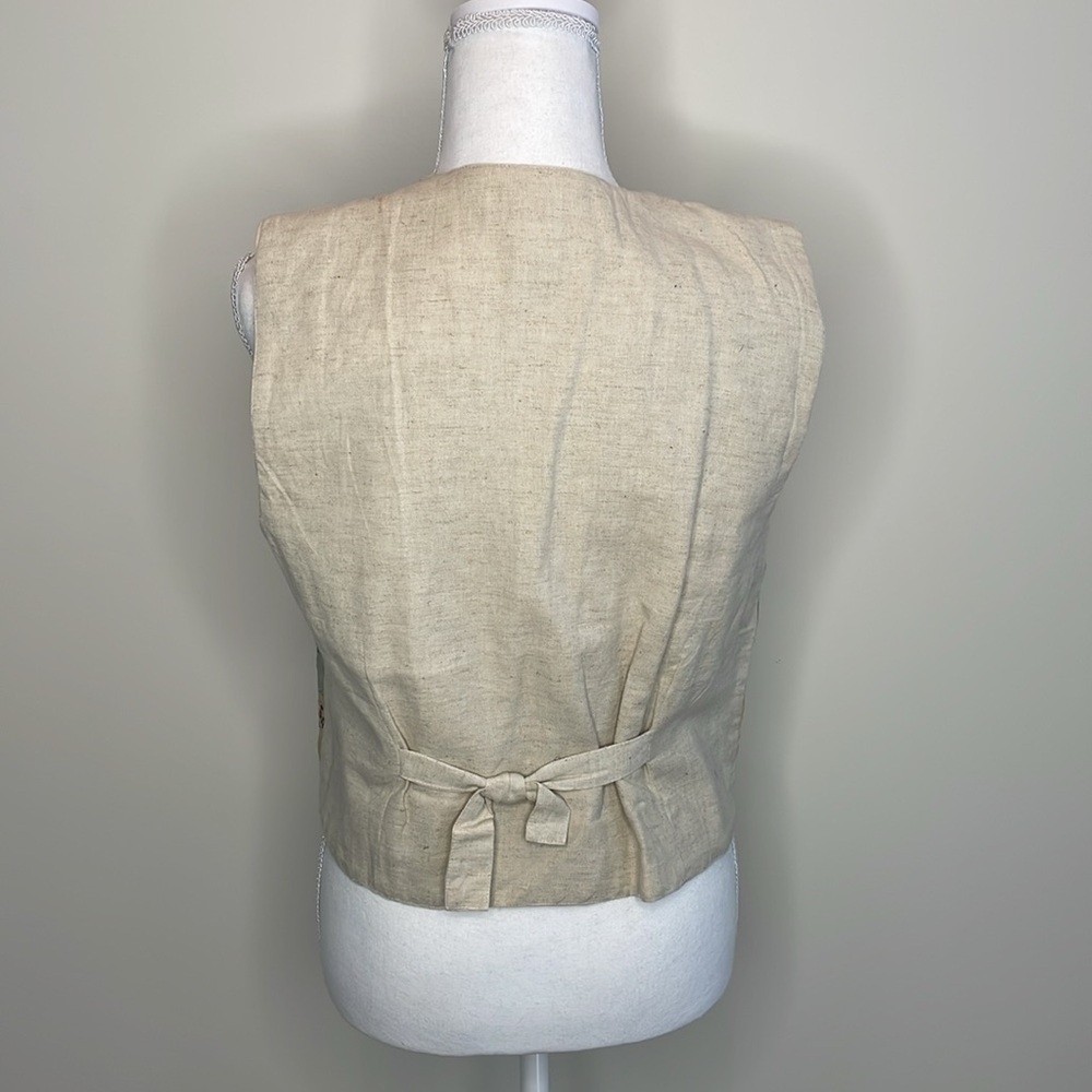 TanTrums Vintage Floral Embroidered Patchwork Vest. Y2K - Picture 4 of 8